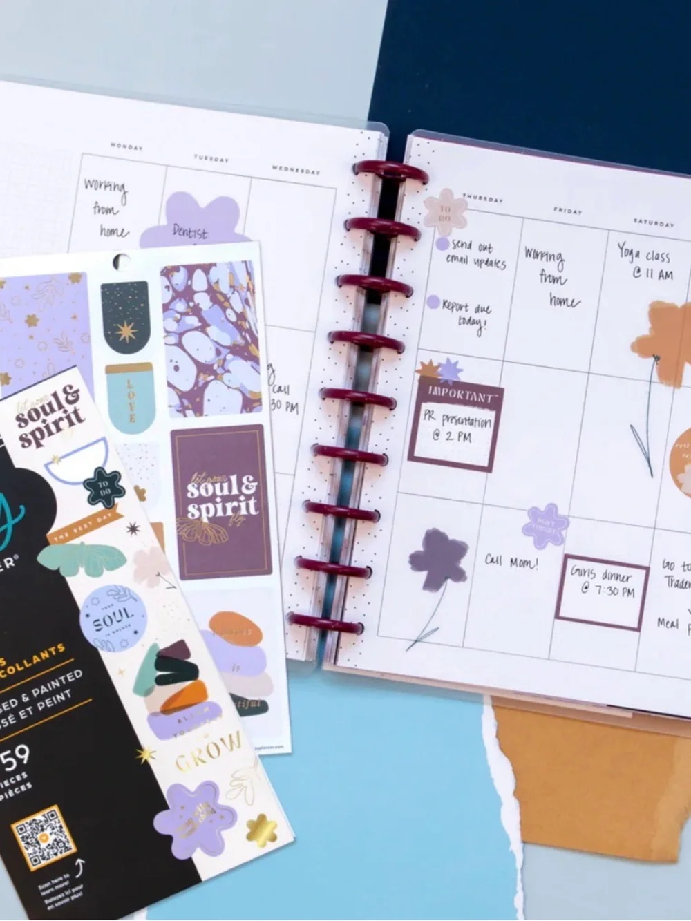 NWT-Happy Planner Classic Sticker Sheets - Pressed & Painted